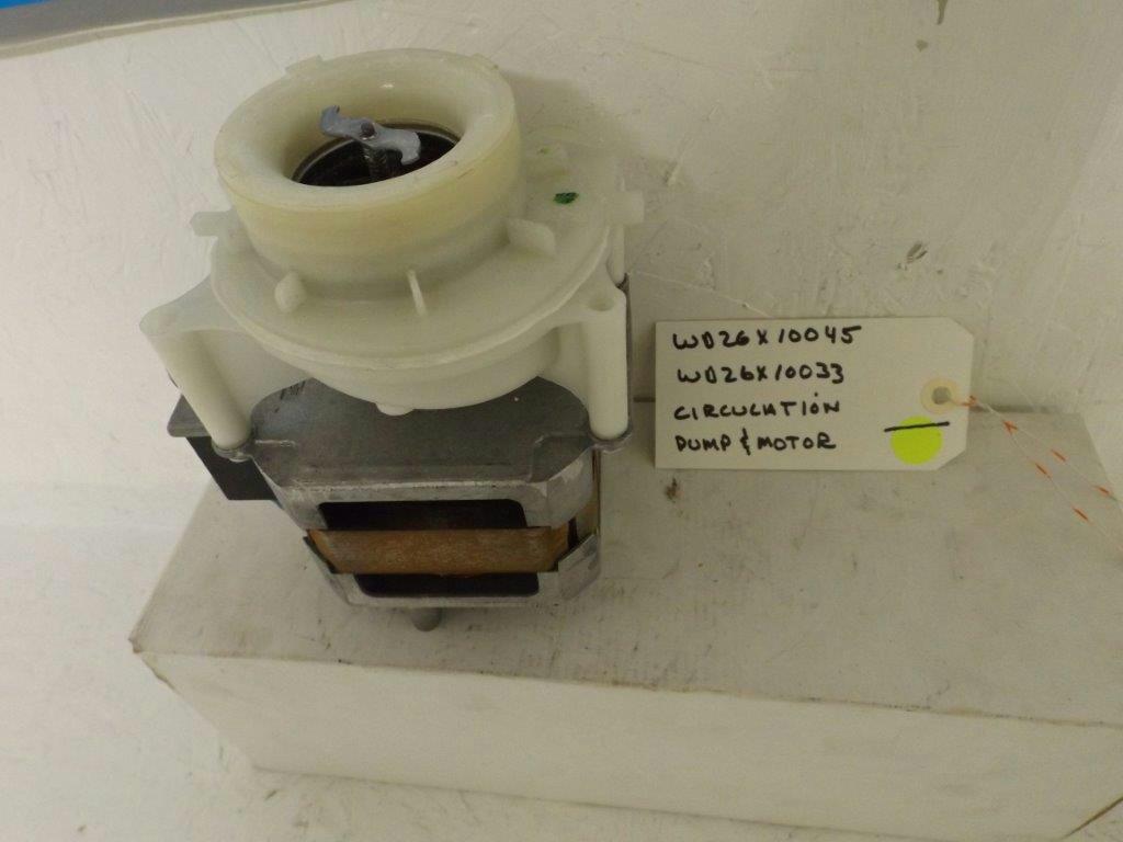 GE HOTPOINT DISHWASHER WD26X10045 WD26X10033 CIRCULATION PUMP & MOTOR USED GE HOTPOINT DISHWASHER WD26X10045 WD26X10033 CIRCULATION PUMP & MOTOR USED